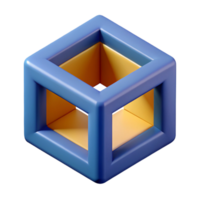 reflective serene Three-dimensional cube illusion, flat color, sharp edges, single-weight stroke with Scalable Design. 4K png