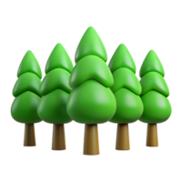 notable tropical Five flat color green trees in a row. Clean lines, crisp edges with Scalable Design. expertly shot png