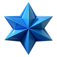 intense spectacular Geometric blue triangles forming a star. Crisp edges, minimal design with Scalable Design. studio quality png