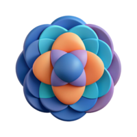 stunning timeless Abstract composition of overlapping circles. Flat color, symmetrical design with Scalable Design. png