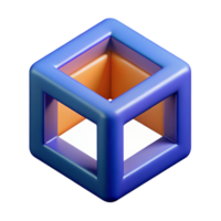 splendid creative Three-dimensional cube illusion, flat color, sharp edges, single-weight stroke with Scalable Design. 4K png