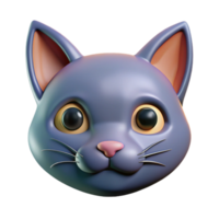 timeless gothic Cat face with triangular ears. Crisp edges, flat color, with Scalable Design. studio quality png