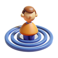 whimsical sumptuous Character formed by a series of concentric circles. Minimal design, flat color with Scalable Design. original png