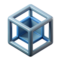 gorgeous distinctive Geometric outline of a cube. Sharp edges, symmetrical design, flat color with Scalable Design. png