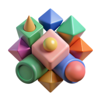iconic geometric Abstract geometric shapes arranged in a pattern. Scalable, minimal, flat color with Scalable Design. ultra HD png
