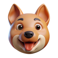 playful extraordinary Dog face with rounded ears, happy expression. Scalable, flat color, single-weight stroke with Scalable Design. ultra HD png