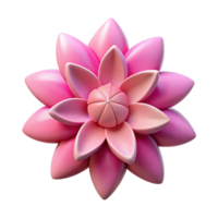 playful dramatic Symmetrical isometric flower with flat pink color and sharp petals with Scalable Design. ultra HD png