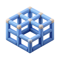 unforgettable organic Geometric isometric pattern of interconnected cubes. Minimal design, flat color with Scalable Design. sharp png