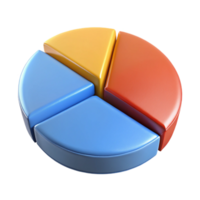 hypnotic bohemian Pie chart divided into four equal sections, distinct flat colors. Crisp edges, with Scalable Design. precision png