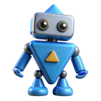 striking renaissance Triangular robot character, sharp edges, flat blue, with Scalable Design. museum quality png
