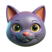 melancholic captivating Cat face with triangular ears. Crisp edges, flat color, with Scalable Design. gallery standard png
