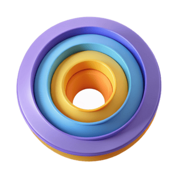 spektakulär overkligt abstrakt sammansättning av tre koncentrisk cirklar. minimal, platt Färg, knaprig kanter med skalbar design. ultra hd png