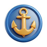 stunning classic Anchor-shaped badge with a circular ring. Crisp edges, flat color, single-weight stroke with Scalable Design. impeccable png