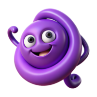 majestic remarkable Spiral-shaped character with a cheerful expression, flat purple, crisp edges with Scalable Design. png