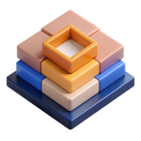 immaculate futuristic Minimal geometric composition of overlapping squares. Clean lines, flat color with Scalable Design. sharp png