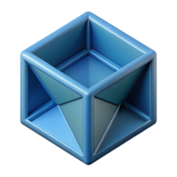 sumptuous impressionist Geometric outline of a cube. Sharp edges, symmetrical design, flat color with Scalable Design. refined png