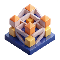playful radiant Abstract geometric composition with squares and triangles. Flat color, with Scalable Design. high quality png