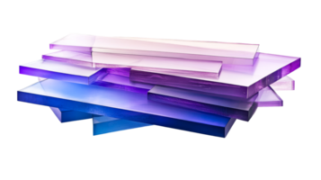 Layers of transparent materials in gradient colors png