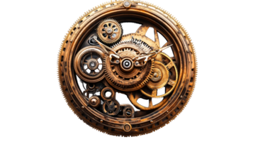 Intricate clockwork gears in ornate design png