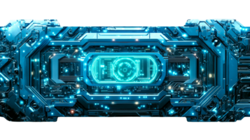 Futuristic technology design with glowing elements png
