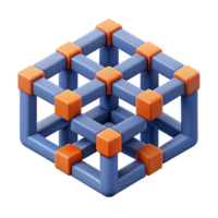 serene bold gothic Geometric isometric pattern of interconnected cubes. Minimal design, flat color with Scalable Design. ultra HD png