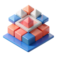 captivating futuristic Abstract composition of squares and triangles. Clean lines, flat color, with Scalable Design. professional png