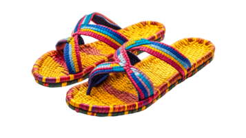 Colorful handmade sandals on a white background png
