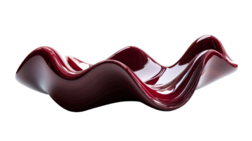 Curved transparent red decorative bowl on display png