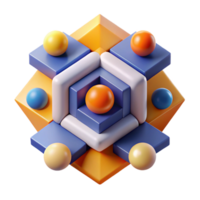 memorable retro Abstract geometric composition with squares and circles with Scalable Design. professional png
