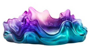 Vibrant abstract design with fluid forms png