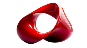 Dynamic red sculpture showcasing fluid design png