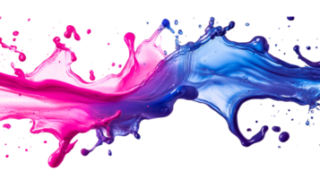 Colorful splashes of paint create dynamic patterns png
