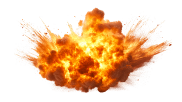 Dynamic explosion with fiery burst of energy png