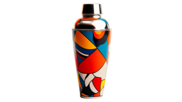 Colorful cocktail shaker showcasing modern design png