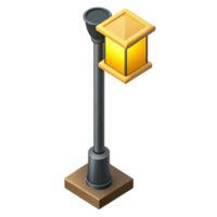 pristine unparalleled Isometric street light, single-weight stroke, clean lines, with Scalable Design. png