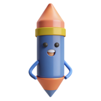 striking dreamy classic Simple pencil character with a pointed tip. Flat color, crisp edges, with Scalable Design. 4K png