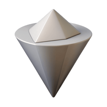 magnífico orgânico geométrico logotipo do uma cone. limpar \ limpo linhas, mínimo, fresco arestas com escalável Projeto. fresco png