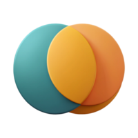 mesmerizing organic Venn diagram with two overlapping circles. Minimal design, flat color with Scalable Design. genuine png