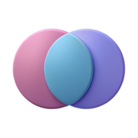 timeless impressionist Venn diagram with two overlapping circles. Minimal design, flat color with Scalable Design. impeccable png
