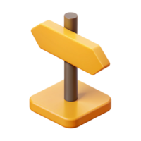playful serene Flat color isometric signpost, crisp edges, yellow with Scalable Design. premium png