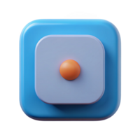 picturesque futuristic Square badge with rounded corners and a dot. Flat color, minimal, crisp edges with Scalable Design. artisan png