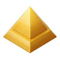 serene geometric Geometric isometric pyramid, flat yellow, crisp edges with Scalable Design. museum quality png