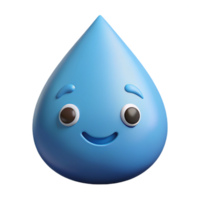 peaceful fascinating Raindrop character with a smiling face. Crisp edges, flat color, symmetrical with Scalable Design. handcrafted png