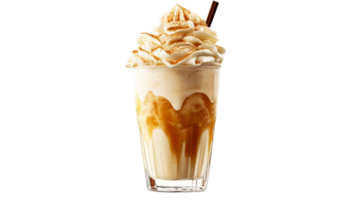 Frosty dessert with caramel and cream png