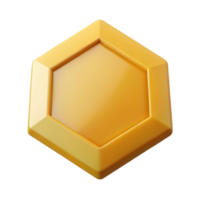 quintessential coastal Geometric hexagon with crisp edges and a flat yellow color. FORMAT with Scalable Design. expertly shot png
