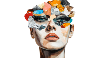 Expression of fragmented thoughts and identity png