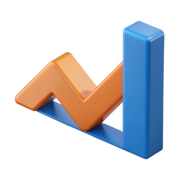 indrukwekkend kenmerkend neerwaartse trending pijl grafiek. schoon lijnen, knapperig randen, vlak kleur met schaalbaar ontwerp. png