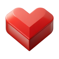 mysterious captivating Symmetrical isometric heart, minimal, red with Scalable Design. museum quality png