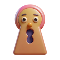 stunning unparalleled Keyhole-shaped character with a surprised expression. Flat color, crisp edges, symmetrical with Scalable Design. png