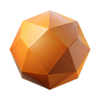 gorgeous minimalist Geometric isometric sphere, flat orange, crisp edges with Scalable Design. museum quality png